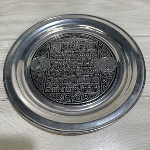 WILTON‎ ARMETALE Pewter 11" Textured Collector Plate Golfer's Prayer Vintage
